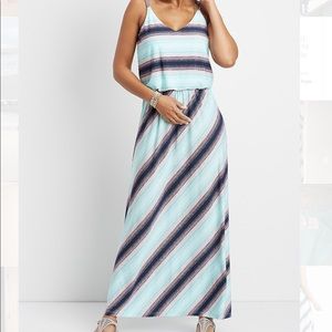 Maurices strip flare v-neck maxi dress